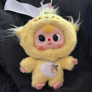 Baby Three Cute Yellow Plush Doll Keychain Blind Box